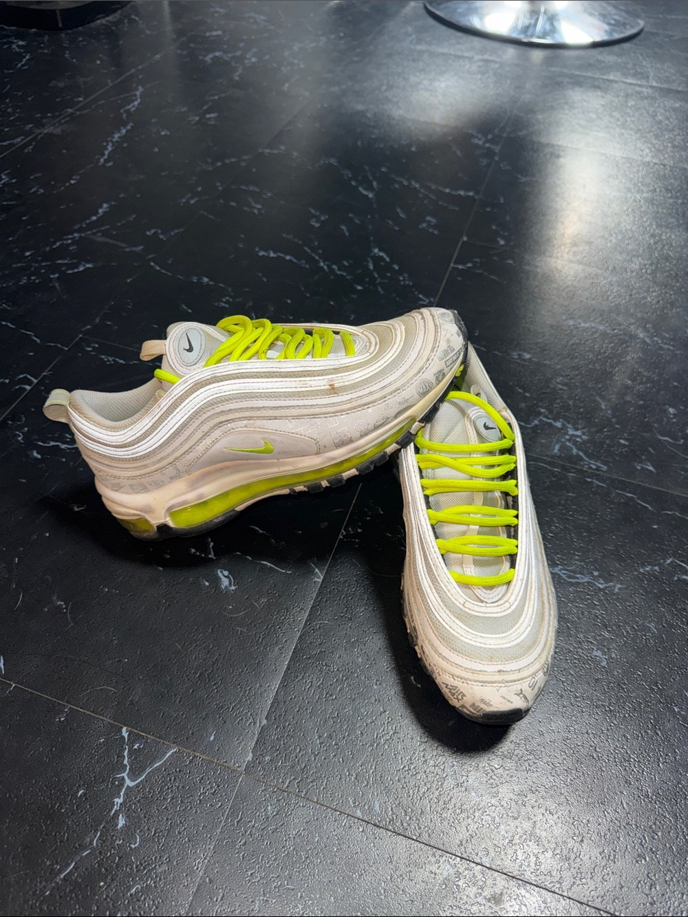 Nike Air Max 97 White with Neon Yellow Accents